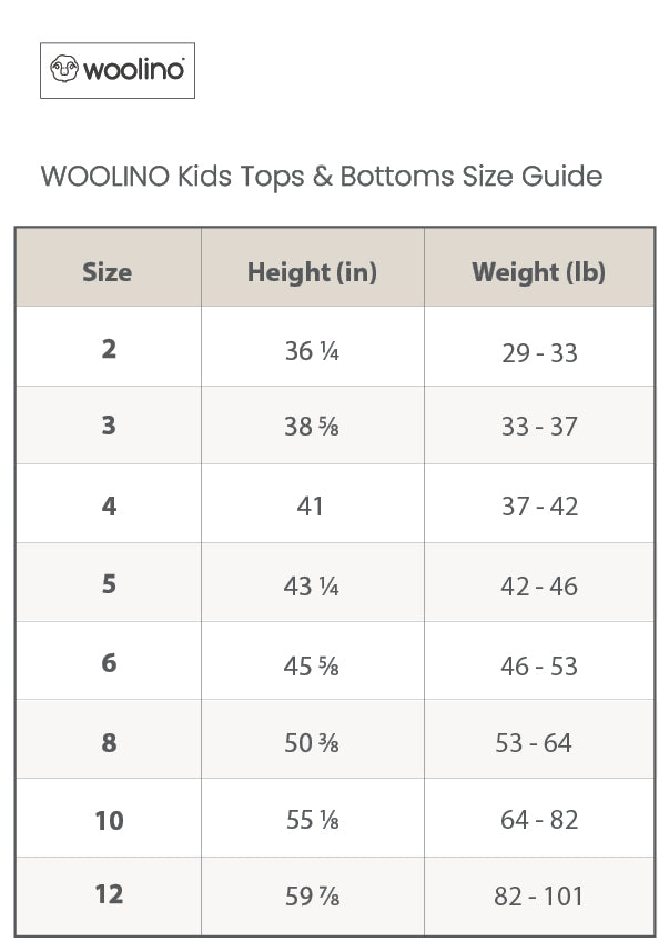 Kids Merino Wool Base Layer, Long Sleeve Top, Sage Woolino