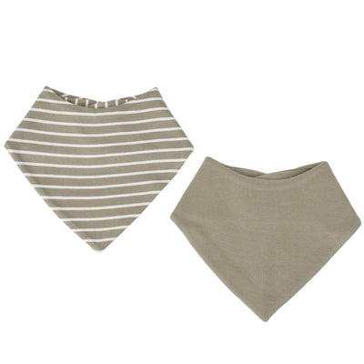 Bandana Bib Set, Merino Wool & Organic Cotton, Set of 2, Earth