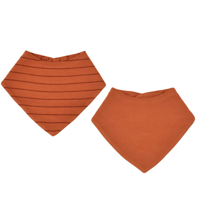 Bandana Bib Set, Merino Wool & Organic Cotton, Set of 2, Rust