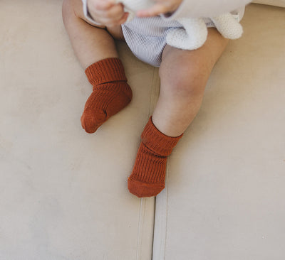 Wool Socks, Baby and Toddler, Rust