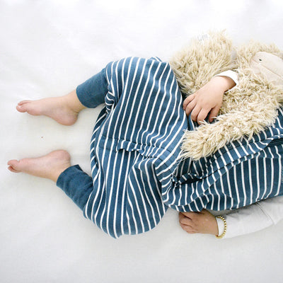 4 Season® Baby Sleep Bag with Feet, Merino Wool & Organic Cotton, Navy Blue