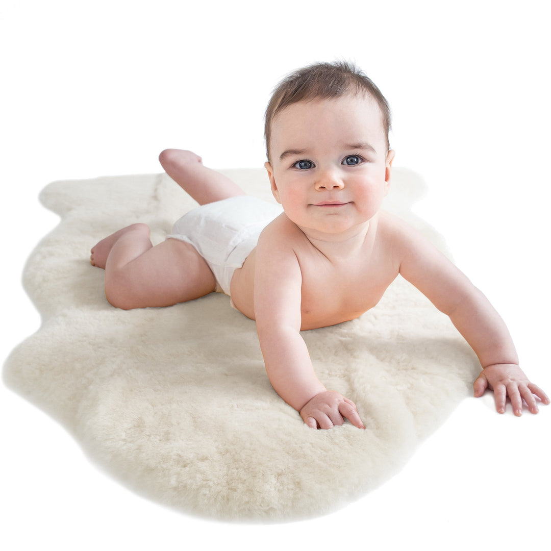 Woolino - Baby Sheepskin Rug | 100% Natural Lambskin for Babies
