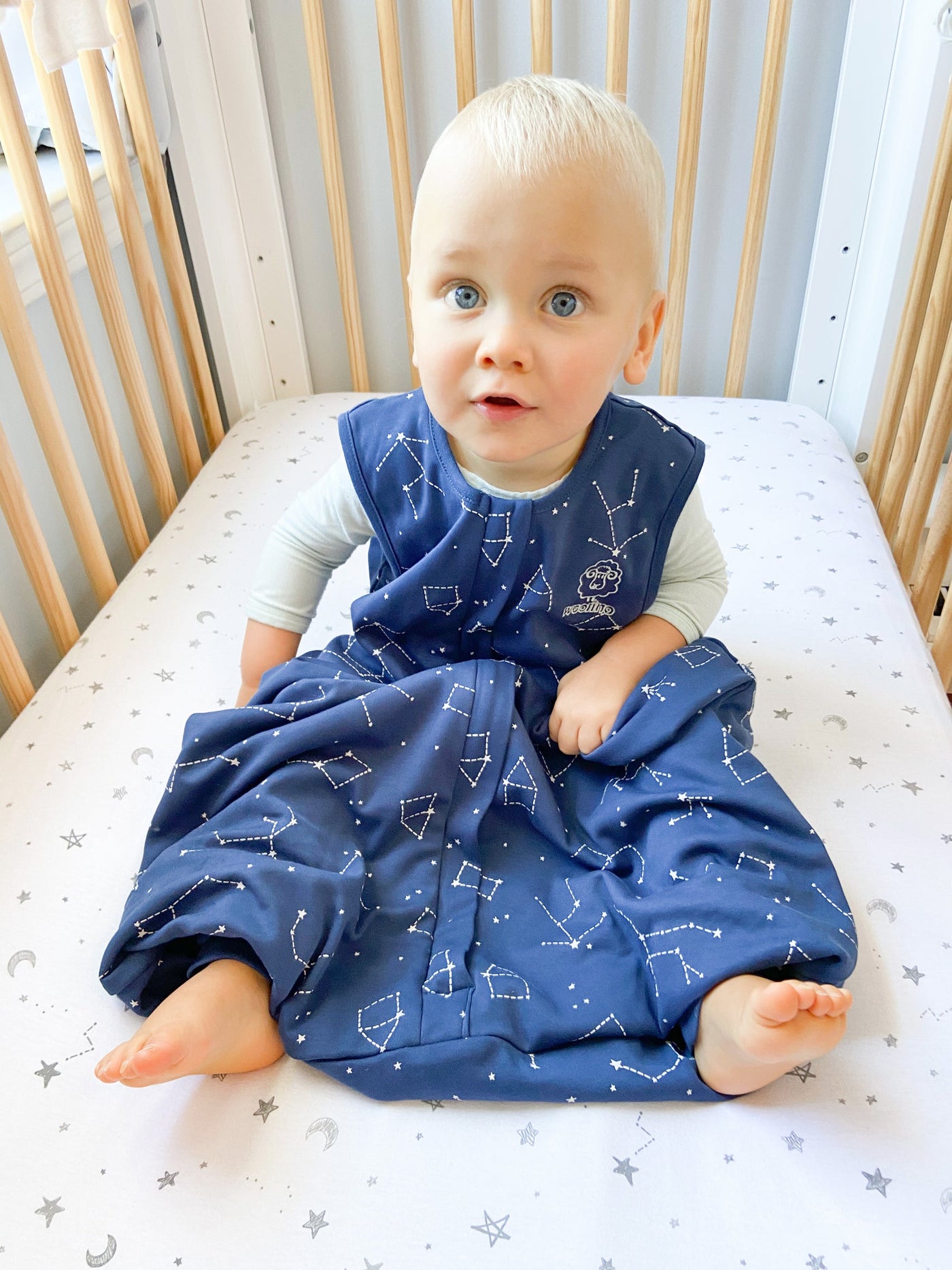 4 Season® Baby Sleep Bag with Feet, Merino Wool & Organic Cotton, Night Sky™