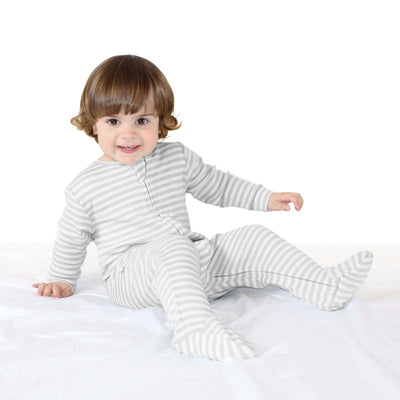 Footie Pajamas, Merino Wool, Gray