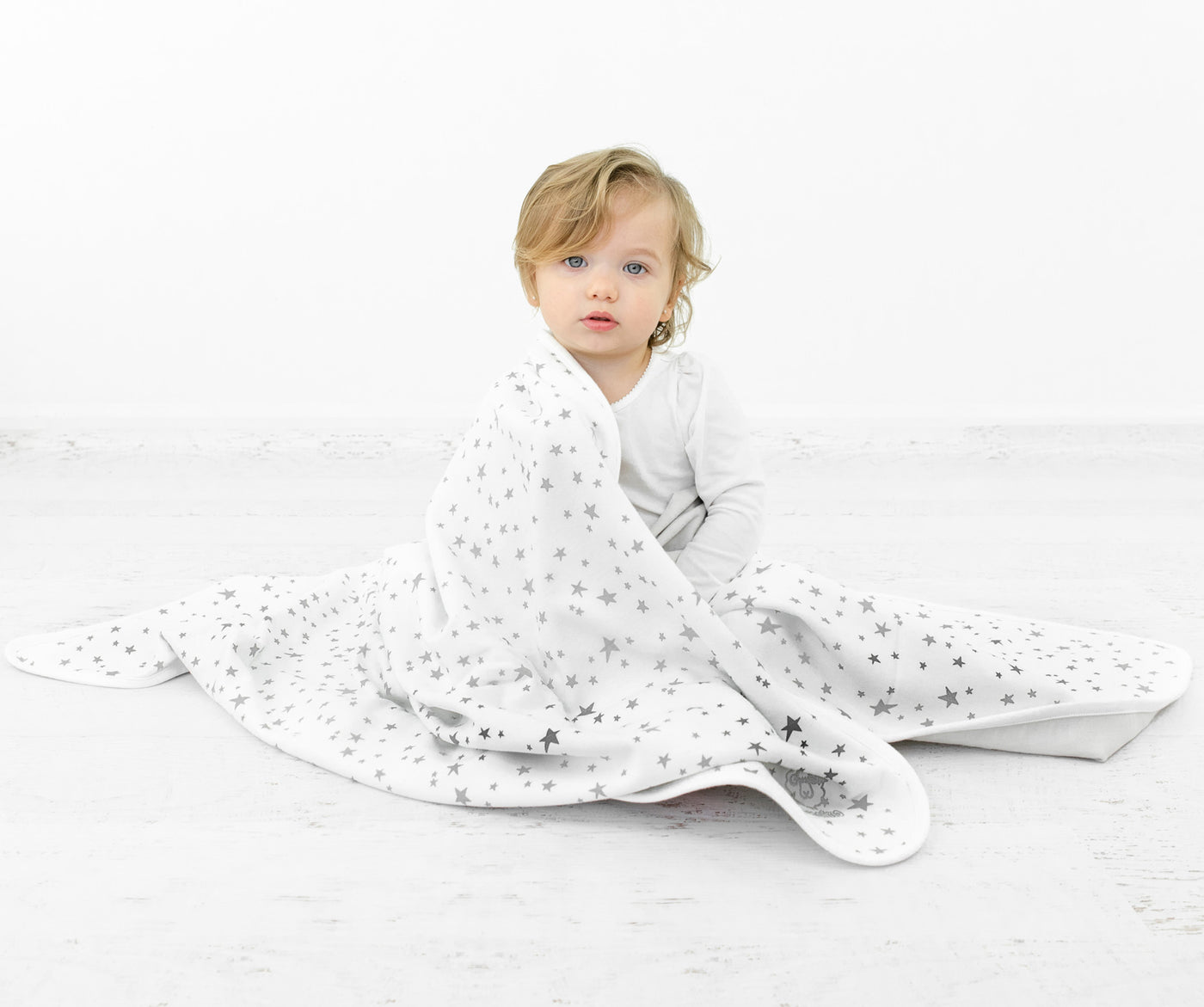 Toddler Blanket, 4 Season® Merino Wool & Organic Cotton, 52.5" x 40", Star White