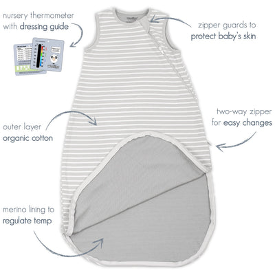4 Season® Basic Baby Sleeping Bag, Merino Wool & Organic Cotton, Star White
