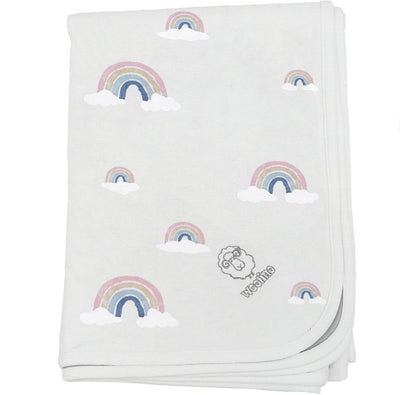 Toddler Blanket, 4 Season® Merino Wool & Organic Cotton Blanket, 52.5" x 40", Rainbow