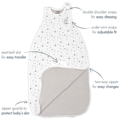 4 Season® Ultimate Toddler Sleep Bag, Merino Wool & Organic Cotton, 2 - 4 Years, Space - Glow In The Dark