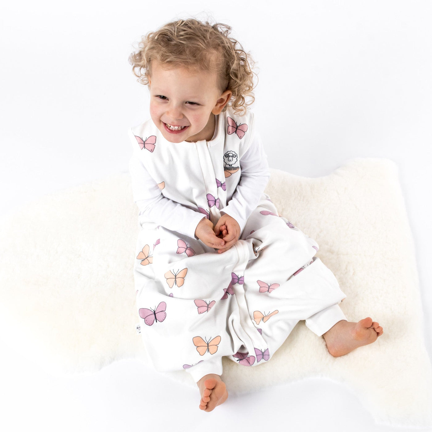 4 Season® Baby Sleep Bag with Feet, Merino Wool & Organic Cotton, Butterfly