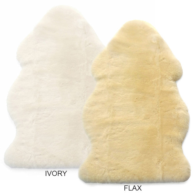 Sheepskin Rug for Babies, 100% Natural, Shorn Lambskin Wool, 2 x 3 Feet, Flax