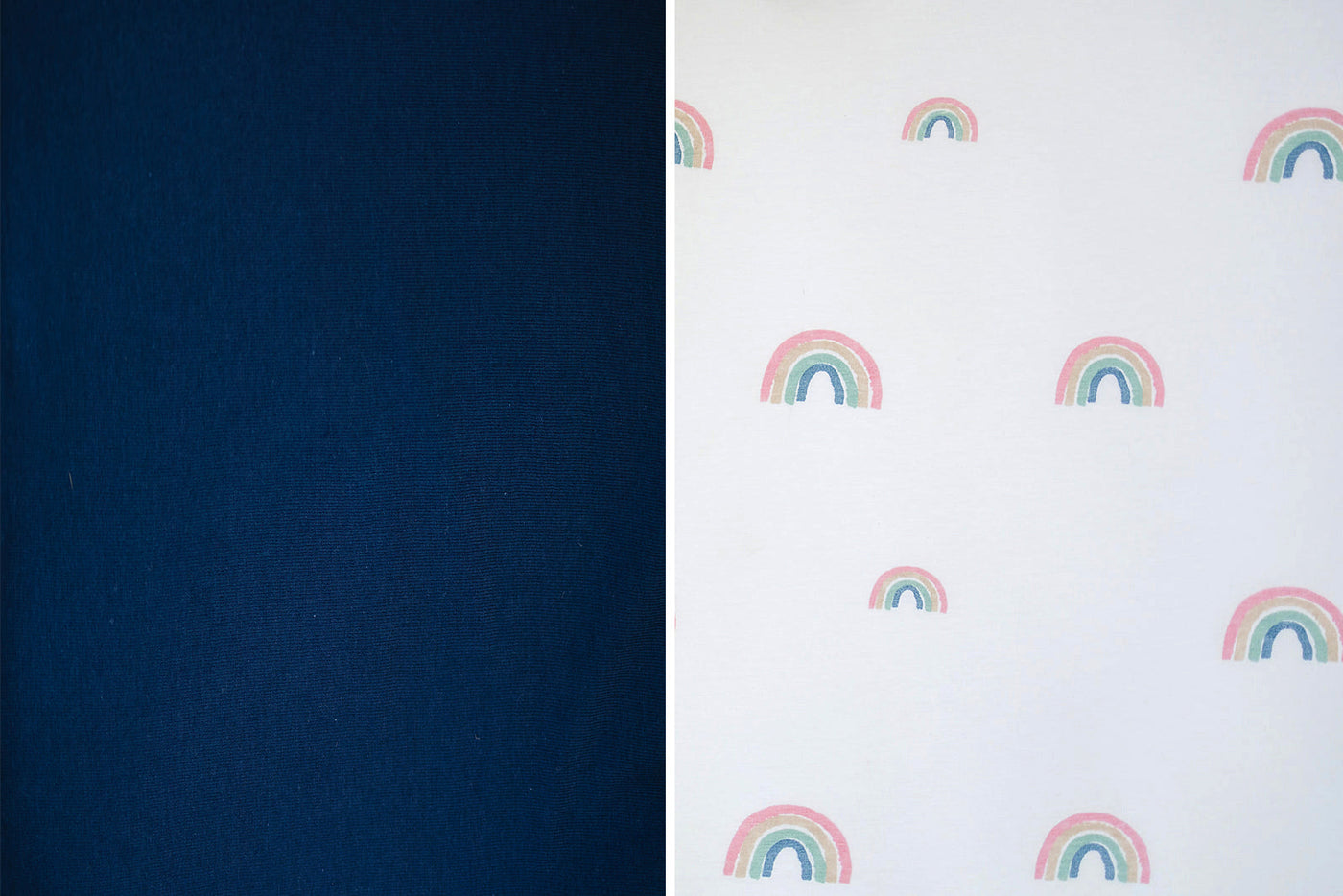 Ecolino® Pillowcases, 100% Organic Cotton, 2 Pack, Navy Blue + Rainbow