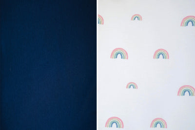 Ecolino® Pillowcases, 100% Organic Cotton, 2 Pack, Navy Blue + Rainbow