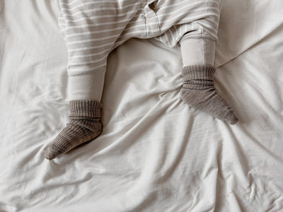 4 Season® Baby Sleep Bag with Feet, Merino Wool & Organic Cotton, Birch Gray