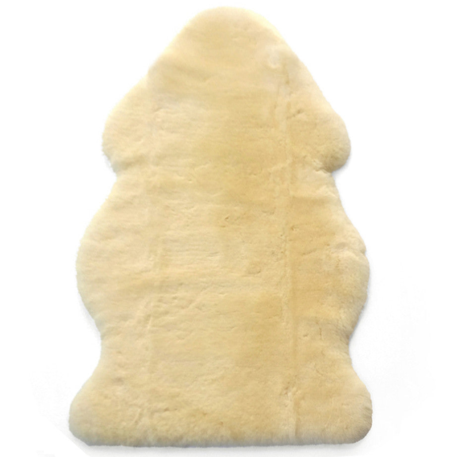 Sheepskin Rug for Babies, 100% Natural, Shorn Lambskin Wool, 2 x 3 Feet, Flax