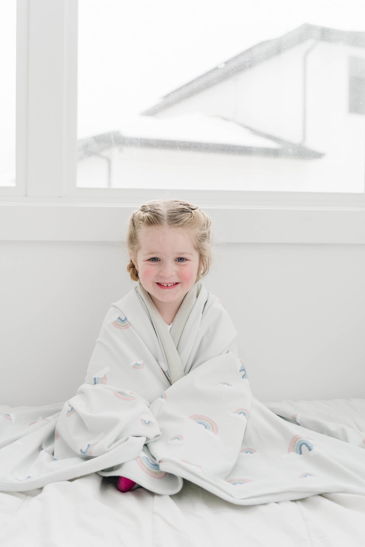 Toddler Blanket, 4 Season® Merino Wool Blanket, 52.5" x 40", Rainbow