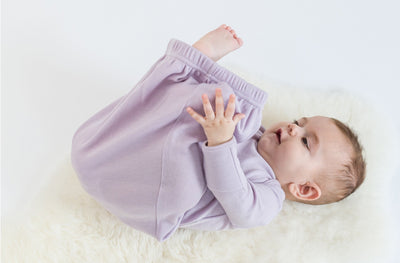 Baby Gown, Merino Wool, 0-6 Months, Lilac