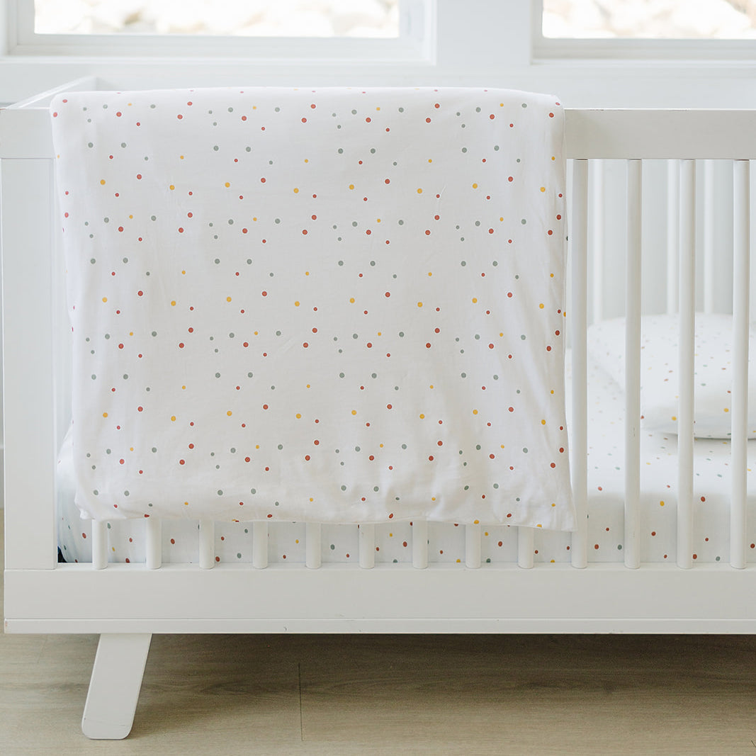 IMPERFECT Ecolino® Duvet Cover, 100% Organic Cotton, Crib or Toddler, Dots