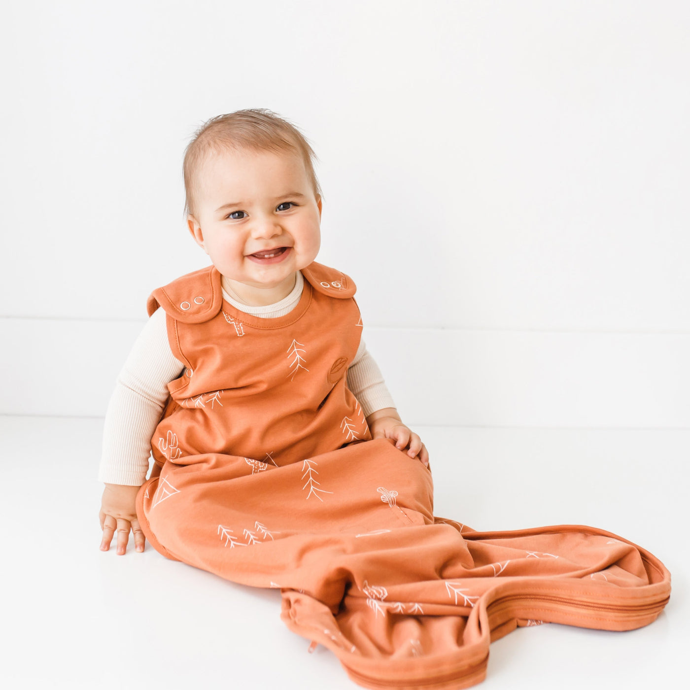 Ecolino® Adjustable Toddler Sleep Bag, Organic Cotton, Universal Size: 2 - 4 Years, Desert