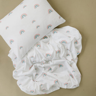 Ecolino® Pillowcase, 100% Organic Cotton, 2 Pack, Navy Blue + Rainbow