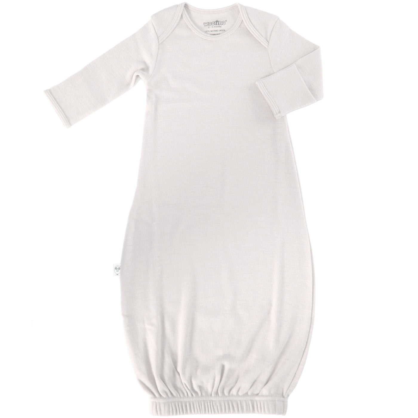 Baby Gown, Merino Wool, 0-6 Months, Oat