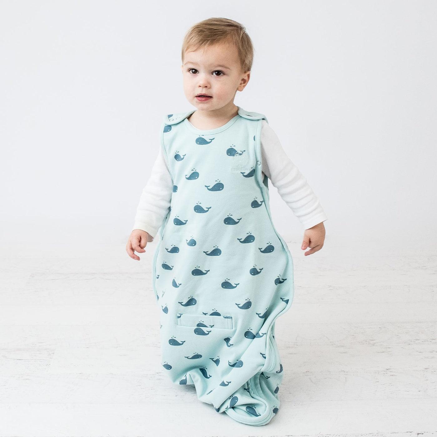 4 Season® Ultimate Baby Sleep Bag, Merino Wool & Organic Cotton, 2 Months - 2 Years, Whales