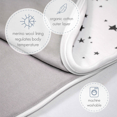 4 Season® Ultimate Toddler Sleep Bag, Merino Wool & Organic Cotton, 2 - 4 Years, Star White