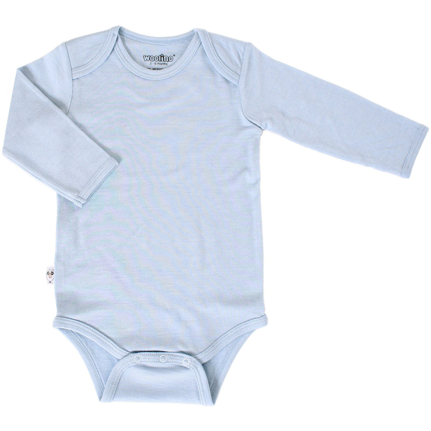 Imperfect Baby Bodysuit, Long Sleeve, Merino Wool, Blue