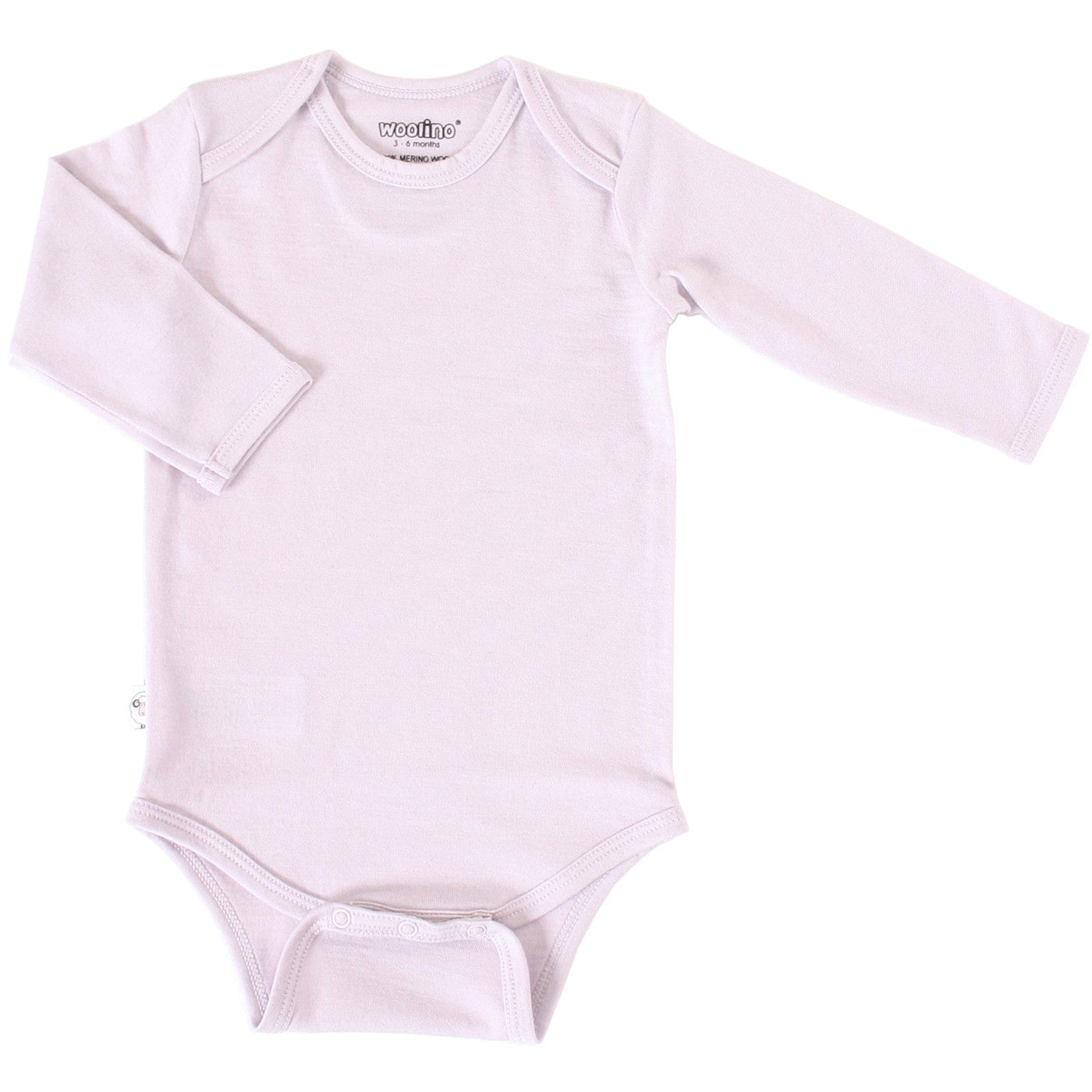 Baby Bodysuit, Long Sleeve, Merino Wool, Lilac