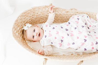 Ecolino® Adjustable Baby Sleep Bag, Organic Cotton, Universal Size: 2 Months - 2 Years, Heart