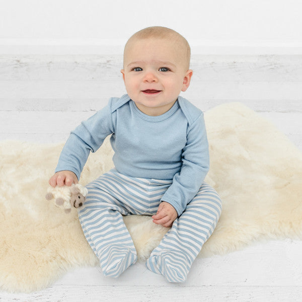 Merino Wool Footed Pants |Natural Merino Wool Baby Clothing – Woolino
