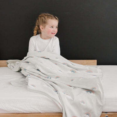 Toddler Blanket, 4 Season® Merino Wool Blanket, 52.5" x 40", Rainbow