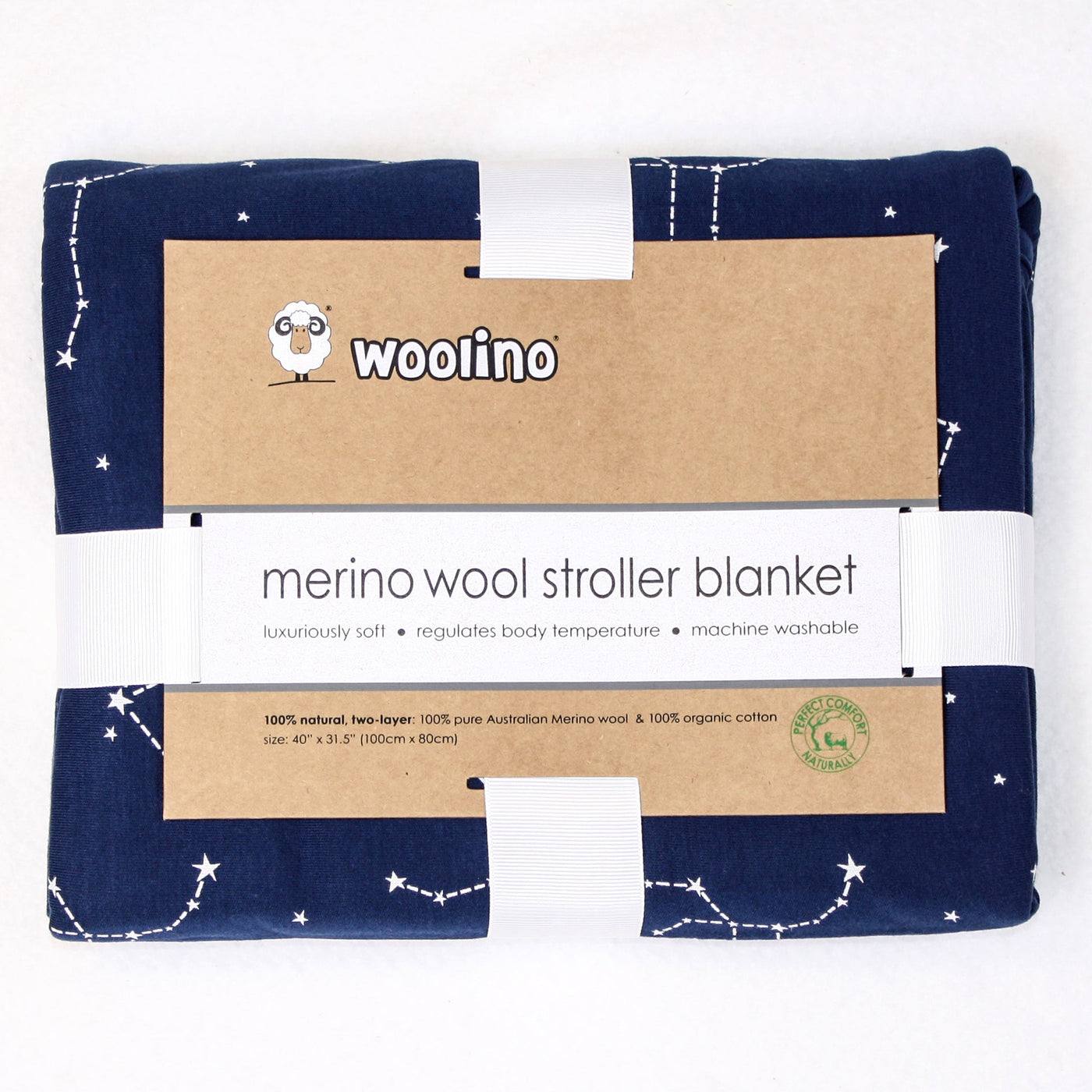 4 Season® Stroller Merino Wool & Organic Cotton Baby Blanket, 40" x 31.5", Night Sky™