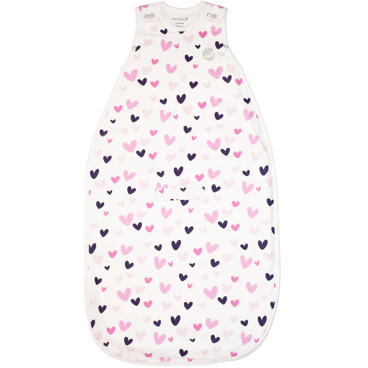 Imperfect Ecolino Adjustable Baby Sleep Bag, 100% Organic Cotton, Universal Size: 2 Months - 2 Years, Heart